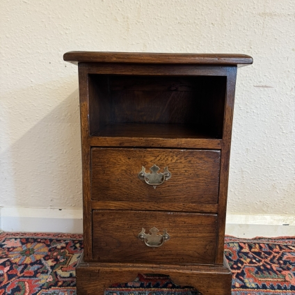 Fantastic Quality Oak Two Drawer Bedside Cabinet