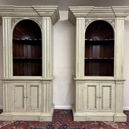 Impressive Pair Of French Barrel Back Niche Display Cabinets