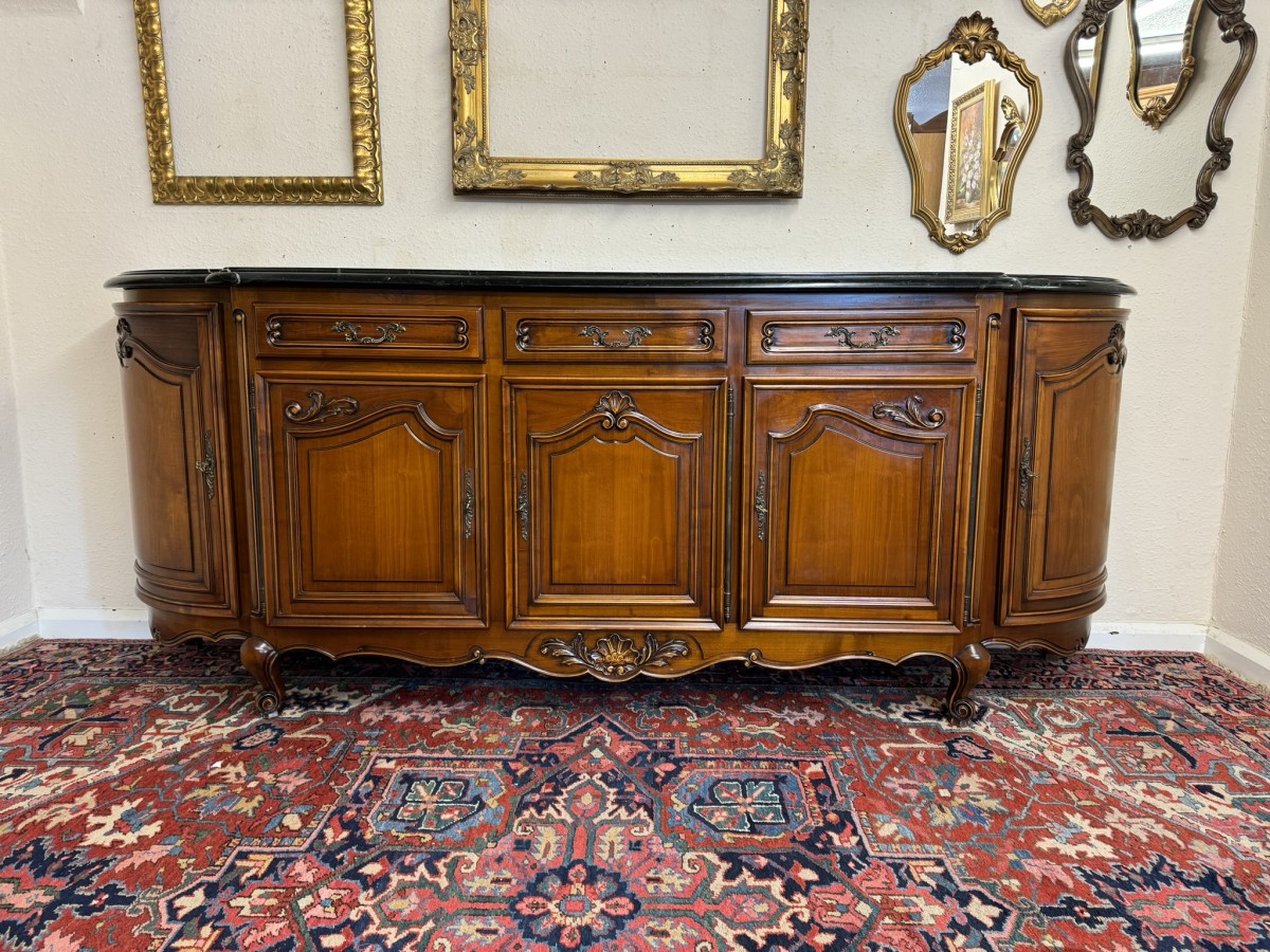 Stunning French Carved Mahogany Marble Top Credenza/dresser - Image 13