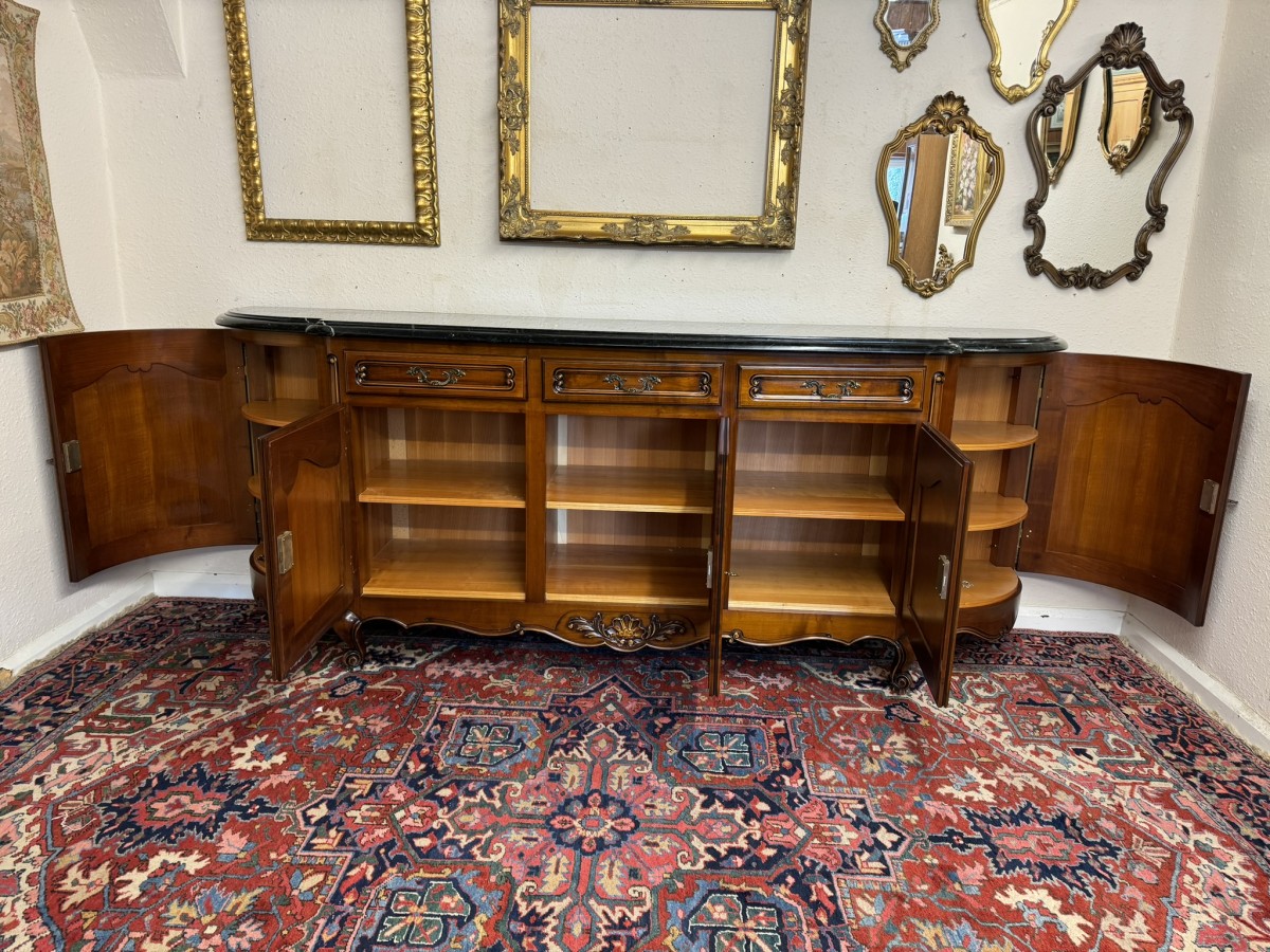 Stunning French Carved Mahogany Marble Top Credenza/dresser - Image 14