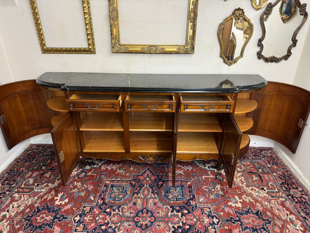 Stunning French Carved Mahogany Marble Top Credenza/dresser - Image 18