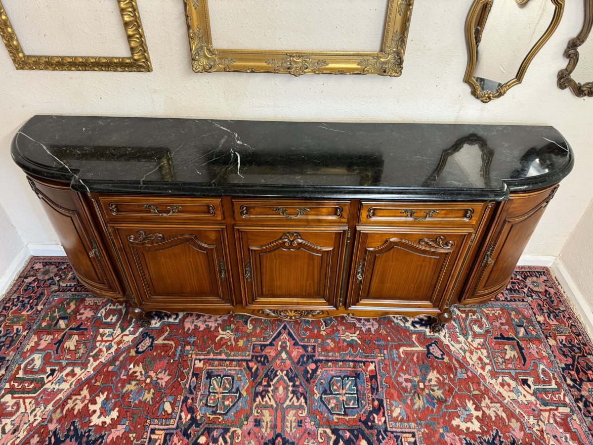 Stunning French Carved Mahogany Marble Top Credenza/dresser - Image 25