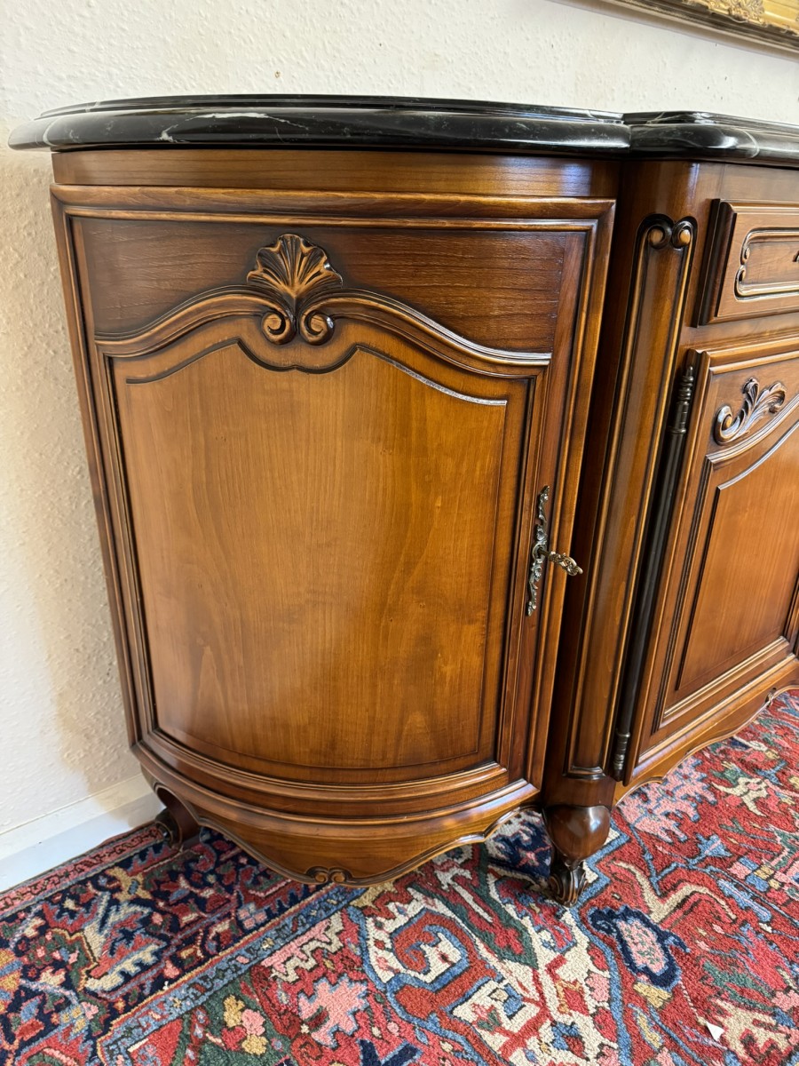 Stunning French Carved Mahogany Marble Top Credenza/dresser - Image 6