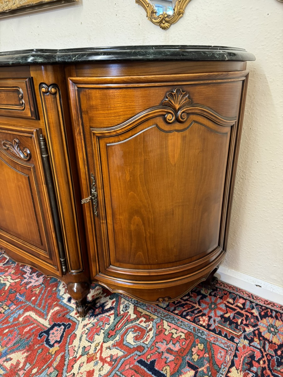 Stunning French Carved Mahogany Marble Top Credenza/dresser - Image 9