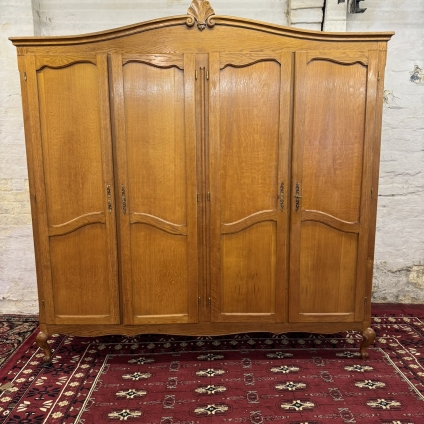 Fabulous French Carved Oak Four-door Armoire/wardrobe