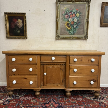 FABULOUS VICTORIAN PINE AND SYCAMORE DRESSER BASE/SIDEBOARD CIRCA 1880