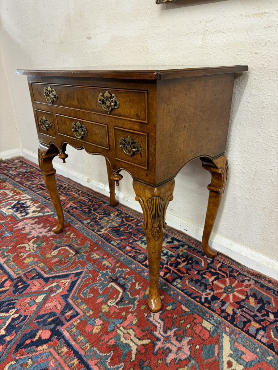 OUTSTANDING QUALITY INLAID BURR WALNUT LOWBOY/SIDE TABLE - Image 3