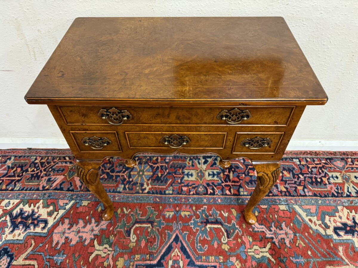 OUTSTANDING QUALITY INLAID BURR WALNUT LOWBOY/SIDE TABLE - Image 6