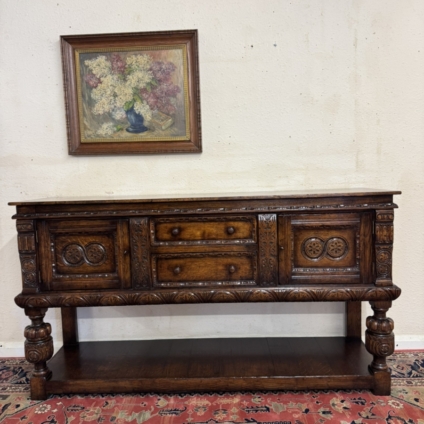 OUTSTANDING QUALITY CARVED OAK TITCHMARSH AND GOODWIN DRESSER BASE/SIDEBOAD