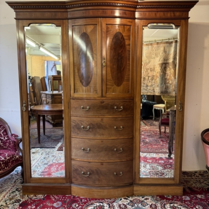 FANTASTIC QUALITY VICTORIAN INLAID MAHOGANY COMBINATION WARDROBE CIRCA 1890