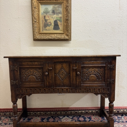 QUALITY TITCHMARSH AND GOODWIN CARVED OAK DRESSER /CUPBOARD