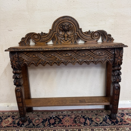 FANTASTIC QUALITY ANTIQUE CARVED OAK CONSOLE TABLE/ HALL TABLE CIRCA 1900