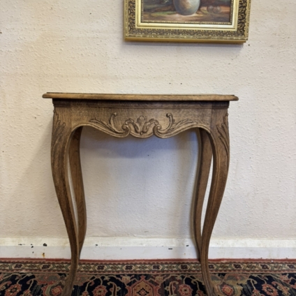 ANTIQUE FRENCH CARVED BLEACHED OAK CONSOLE TABLE/HALL TABLE CIRCA 1910