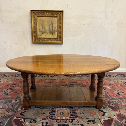 QUALITY OAK DROP LEAF COFFEE TABLE BY BRIGHTS OF NETTLEBED