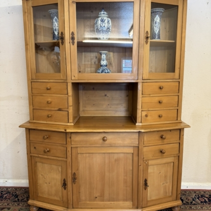 FANTASTIC QUALITY GLAZED TOP PINE DRESSER