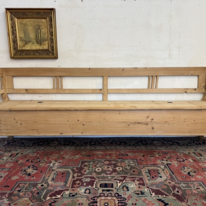 FANTASTIC LARGE ANTIQUE STRIPPED PINE BENCH/SEAT CIRCA 1910