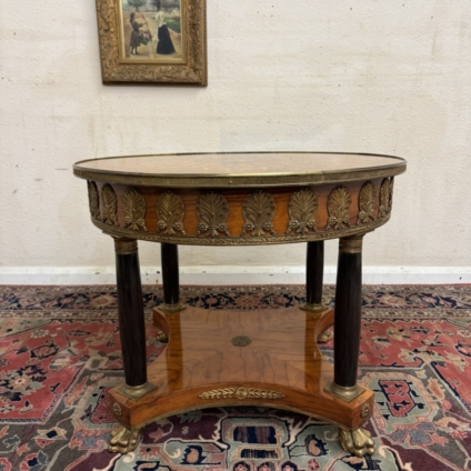 STUNNING ROUND FRENCH KINGWOOD MARQUETRY INLAID CENTRE TABLE/ACCENT TABLE