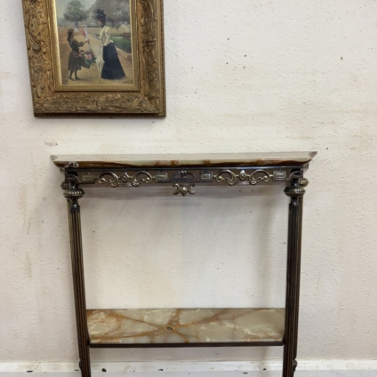 FABULOUS FRENCH GILT AND ONYX TWO TIER CONSOLE CIRCA 1960