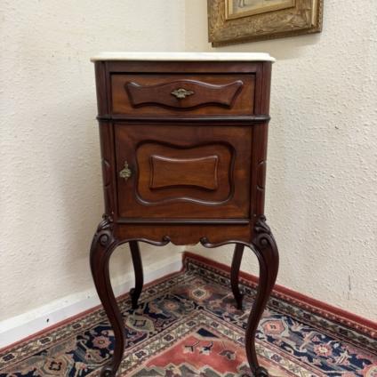 QUALITY FRENCH ANTIQUE MAHOGANY MARBLE TOP CABINET/CUPBOARD CIRCA 1890