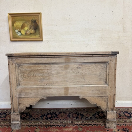 ANTIQUE FRENCH BLEACHED OAK STORAGE CHEST/BLANKET BOX CIRCA 1900