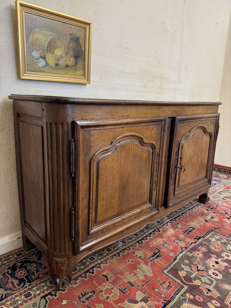 ANTIQUE FRENCH COUNTRY OAK TWO DOOR CUPBOARD CIRCA 1870 - Image 3