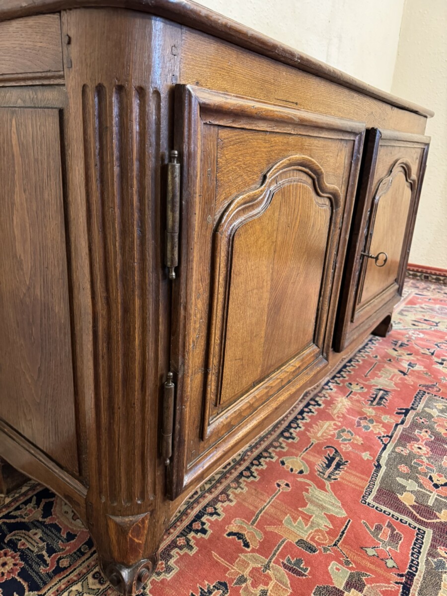 ANTIQUE FRENCH COUNTRY OAK TWO DOOR CUPBOARD CIRCA 1870 - Image 4