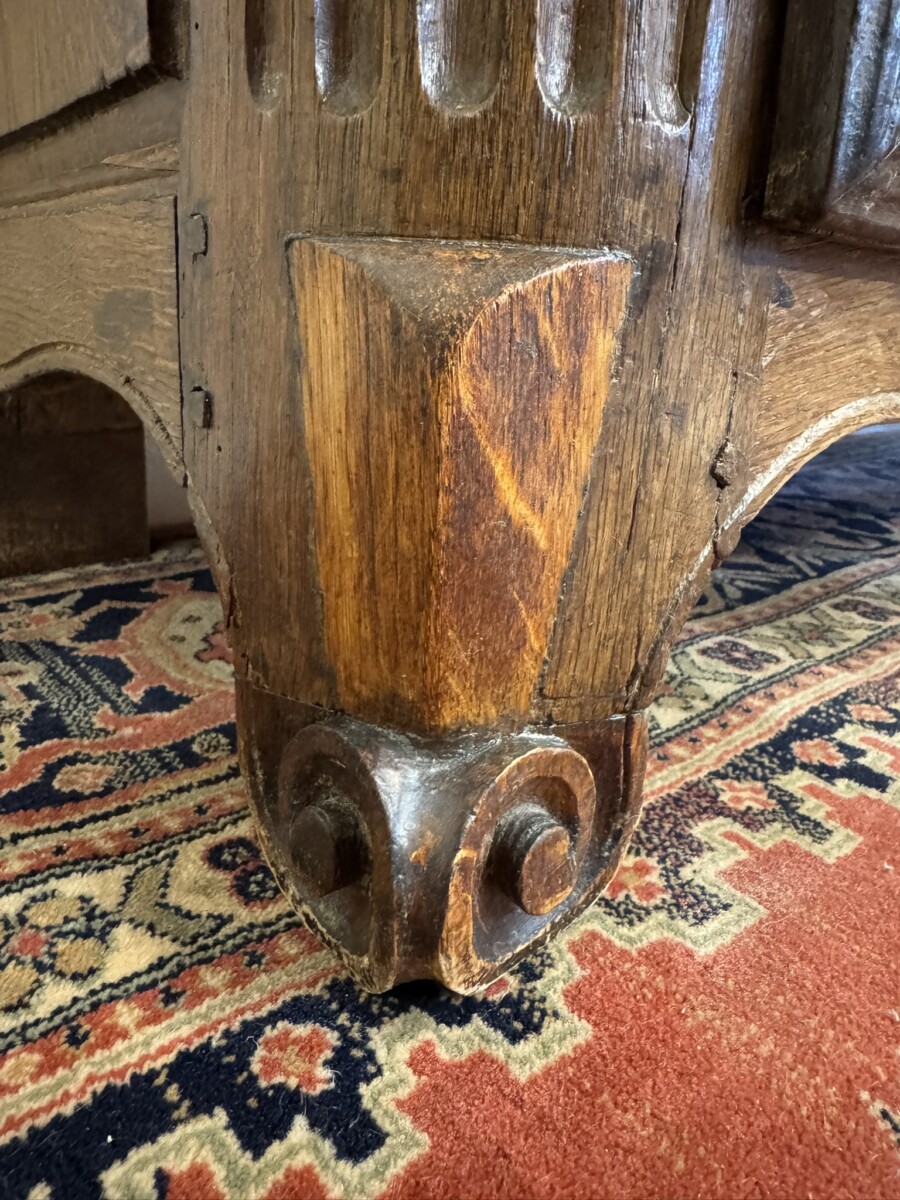 ANTIQUE FRENCH COUNTRY OAK TWO DOOR CUPBOARD CIRCA 1870 - Image 5