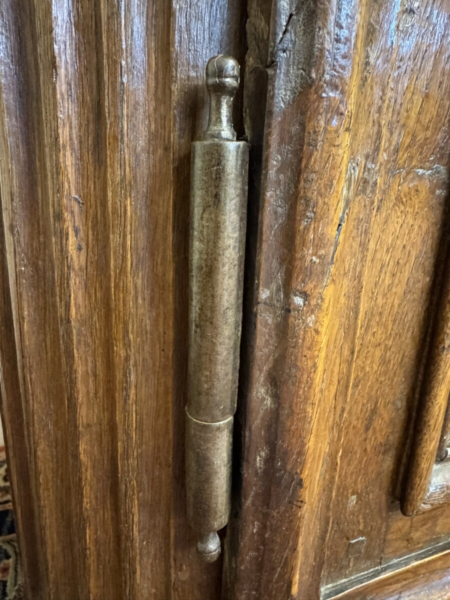 ANTIQUE FRENCH COUNTRY OAK TWO DOOR CUPBOARD CIRCA 1870 - Image 6