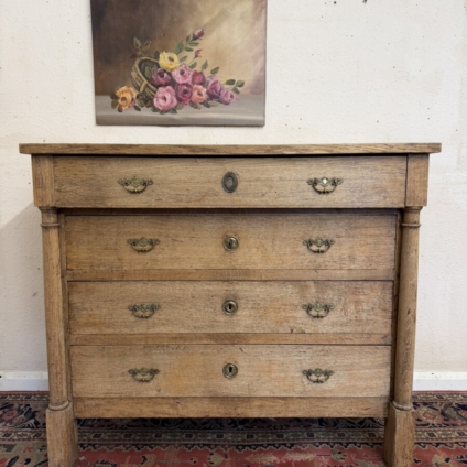 FRENCH RAW OAK NAPOLEONIC COMMODE/CHEST OF DRAWERS CIRCA 1830