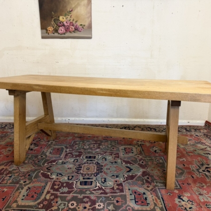 LARGE OAK FRENCH FARMHOUSE REFECTORY DINING TABLE CIRCA 1930