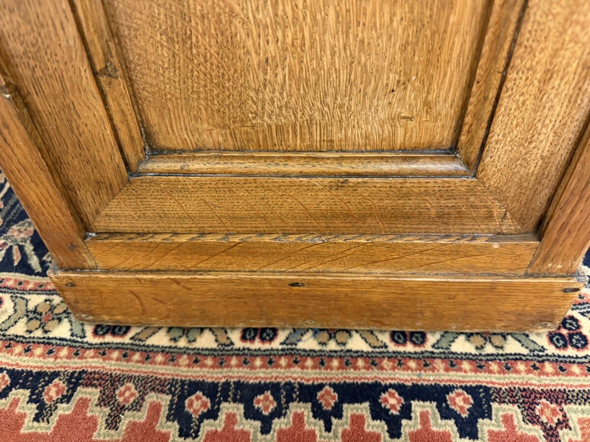 NEAT SIZED FRENCH OAK MARBLE TOP CUPBOARD CIRCA 1900 - Image 7