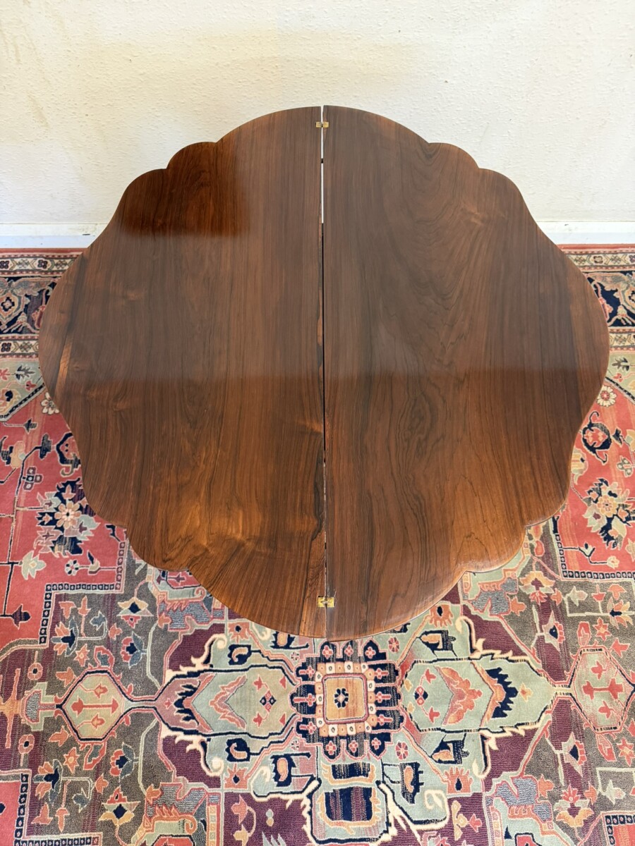 ANTIQUE ROSEWOOD FOLD OVER TEA TABLE CIRCA 1840 - Image 12