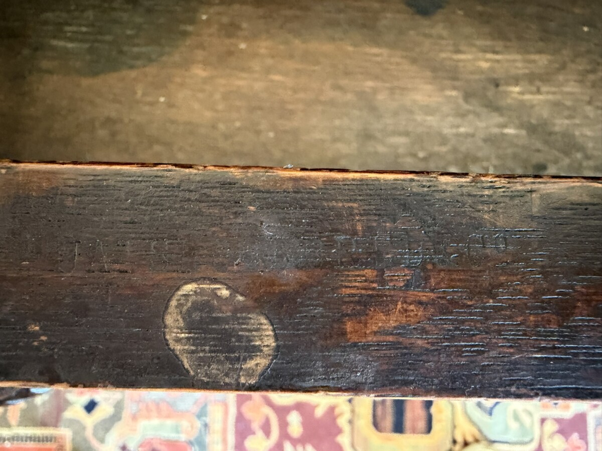 QUALITY ANTIQUE CARVED OAK WRITING TABLE BY JAS SHOOLBRED & CO CIRCA CIRCA 1890 - Image 11
