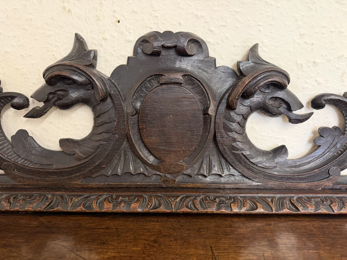 QUALITY ANTIQUE CARVED OAK THREE TIER SERVER BUFFET CIRCA 1890 - Image 4