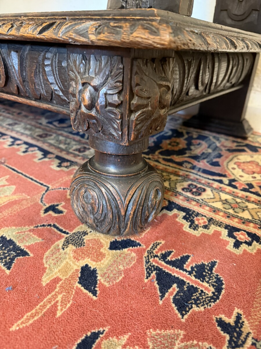 QUALITY ANTIQUE CARVED OAK THREE TIER SERVER BUFFET CIRCA 1890 - Image 8