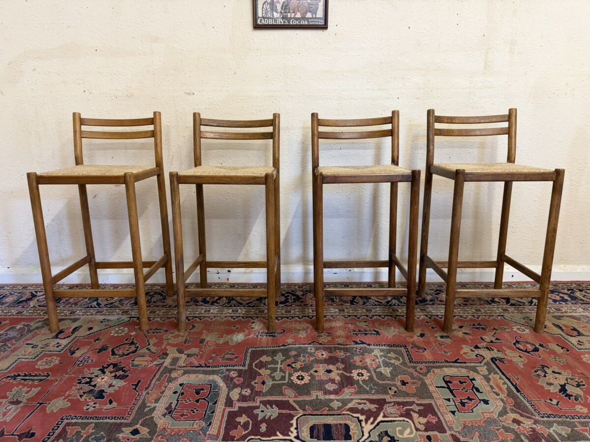MID CENTURY MODERN SET OF FOUR TEAK STOOLS CIRCA 1960 - Image 2