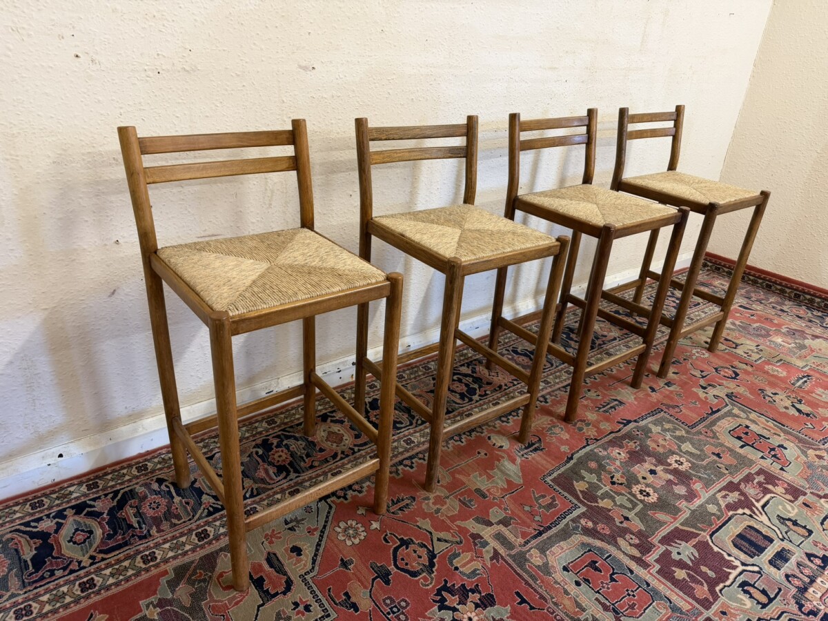 MID CENTURY MODERN SET OF FOUR TEAK STOOLS CIRCA 1960 - Image 4