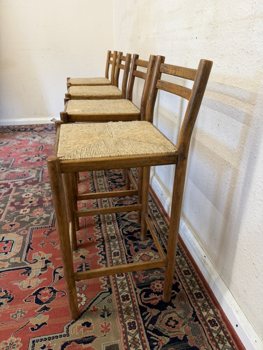 MID CENTURY MODERN SET OF FOUR TEAK STOOLS CIRCA 1960 - Image 5