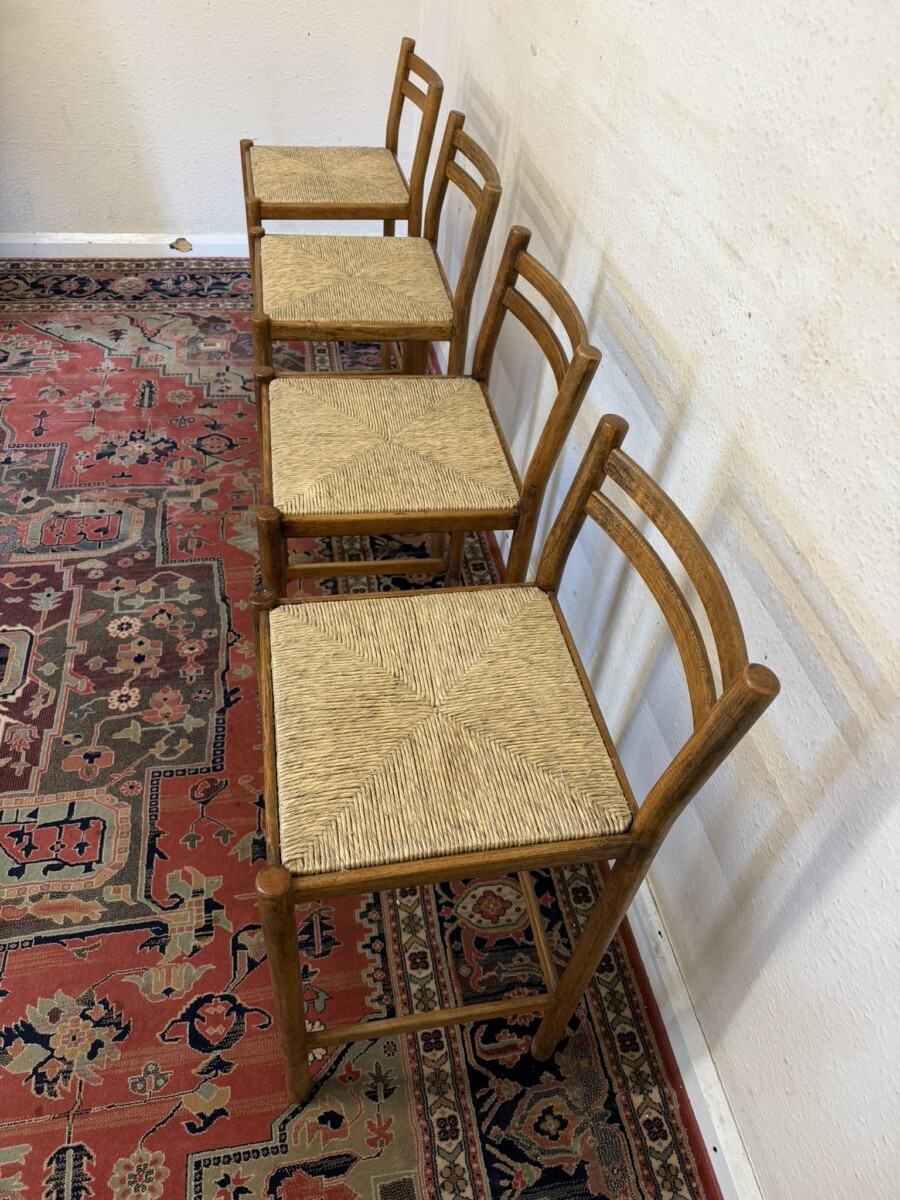 MID CENTURY MODERN SET OF FOUR TEAK STOOLS CIRCA 1960 - Image 6