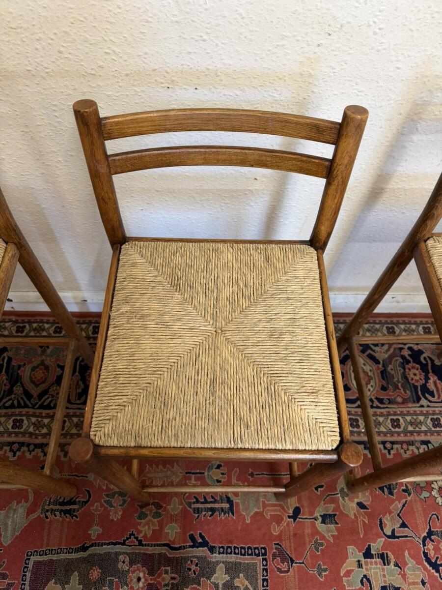 MID CENTURY MODERN SET OF FOUR TEAK STOOLS CIRCA 1960 - Image 11
