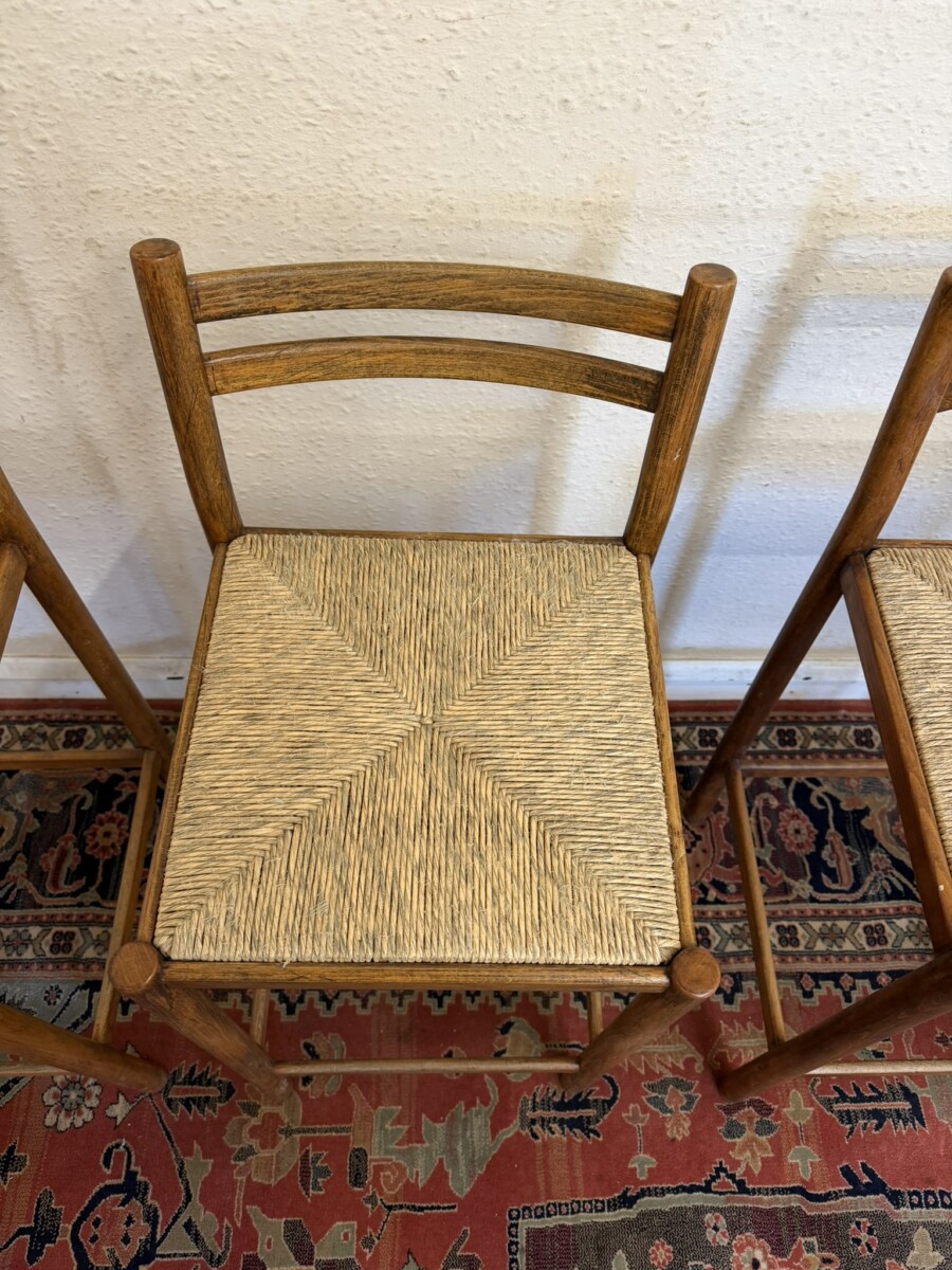 MID CENTURY MODERN SET OF FOUR TEAK STOOLS CIRCA 1960 - Image 12