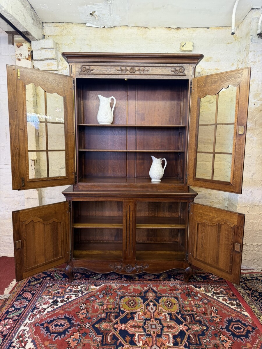 ANTIQUE GLAZED OAK HOUSEKEEPERS CUPBOARD/LIVERY CUPBOARD CIRCA 1920 - Image 6