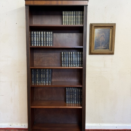 TALL MAHOGANY OPEN BOOKCASE