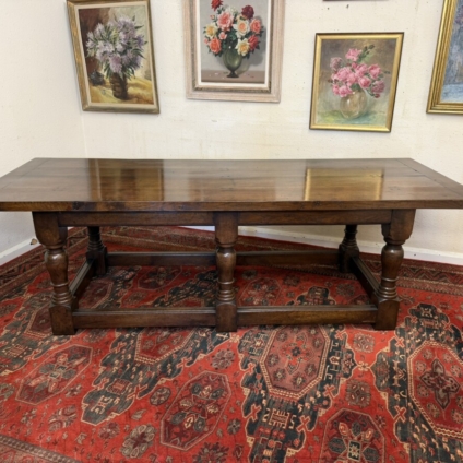 QUALITY LARGE OAK REFECTORY TABLE/DINING TABLE