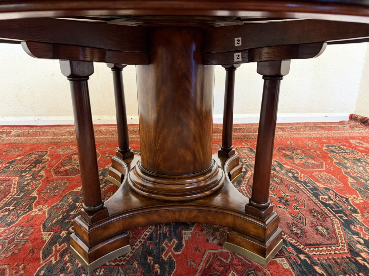 REGENCY STYLE FLAME MAHOGANY THEODORE ALEXANDER ROUND JUPE TABLE - Image 4