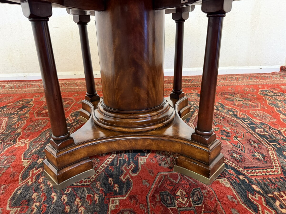 REGENCY STYLE FLAME MAHOGANY THEODORE ALEXANDER ROUND JUPE TABLE - Image 5