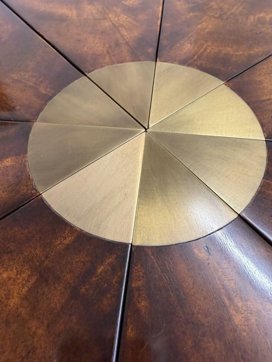 REGENCY STYLE FLAME MAHOGANY THEODORE ALEXANDER ROUND JUPE TABLE - Image 6