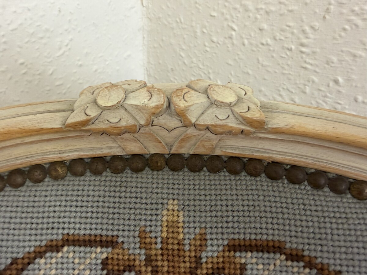 FRENCH LIMED NEEDLEPOINT ARMCHAIR - Image 7
