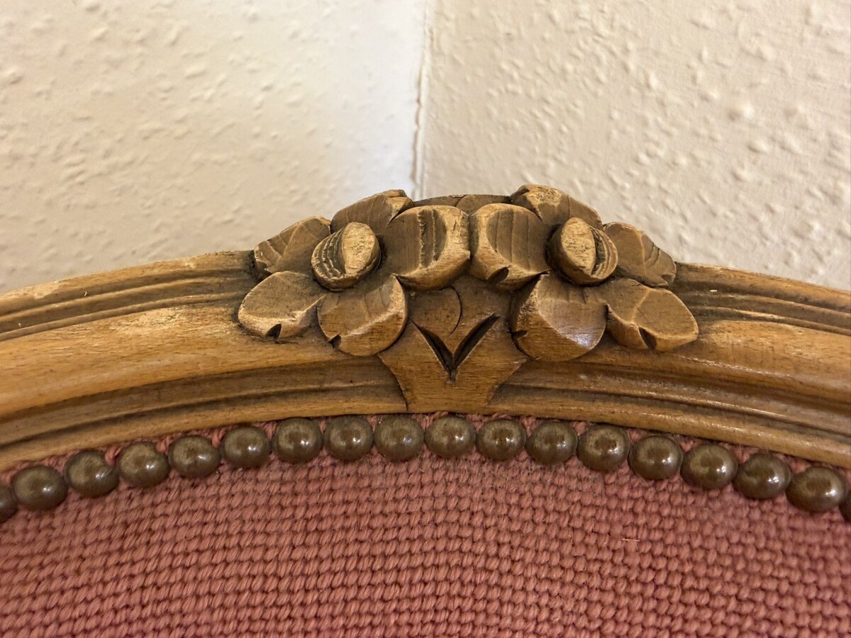 FRENCH CARVED WALNUT NEEDLEPOINT ARMCHAIR - Image 8