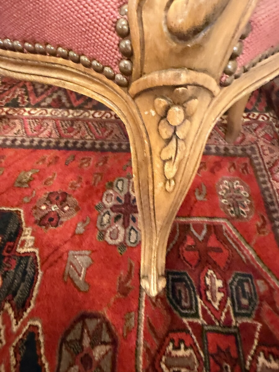 FRENCH CARVED WALNUT NEEDLEPOINT ARMCHAIR - Image 9